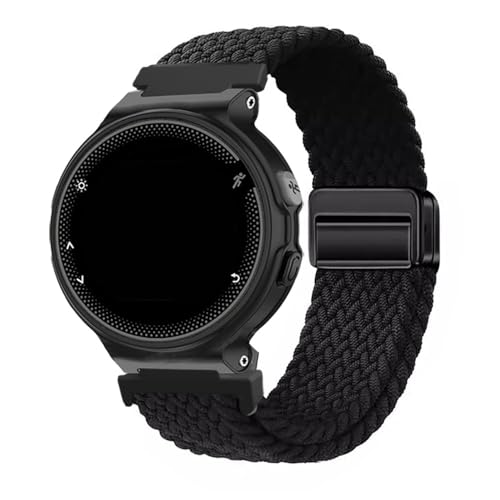 Correa elástica de nailon para Garmin Forerunner 735 XT 235 lite 630 620 230 220 correa de reloj transpirable ultraligera Approach S20 S6 correa de repuesto de secado rápido (negro)
