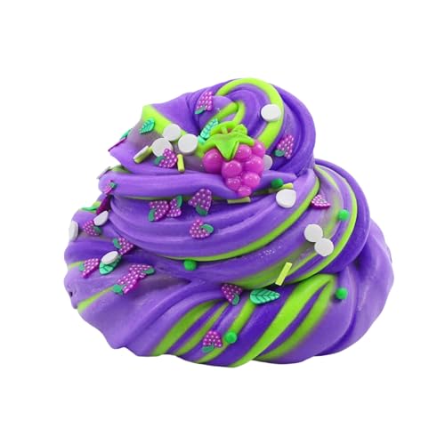 Anfylife Puff Slime Eiscreme,Partygeschenke,weich,nicht klebrig,sauber,stressabbauend und sicher–Spielzeug für Kinder,Belohnung im Klassenzimmer,Geburtstagsgeschenke für Jungen und Mädchen-Lila Traube