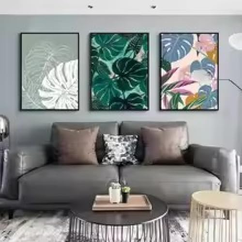 Toile de feuilles de palmier anti-reflet, affiches fleurs rétro noir et blanc pour intérieur mat