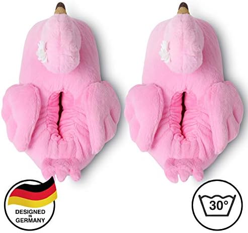 corimori 1847 (10+ designs) Tiffany The Flamingo Cute Plush 3D Animal Shaped Slippers, Funny Lounge Shoes, Childrens sizes 9-2 | Image 2