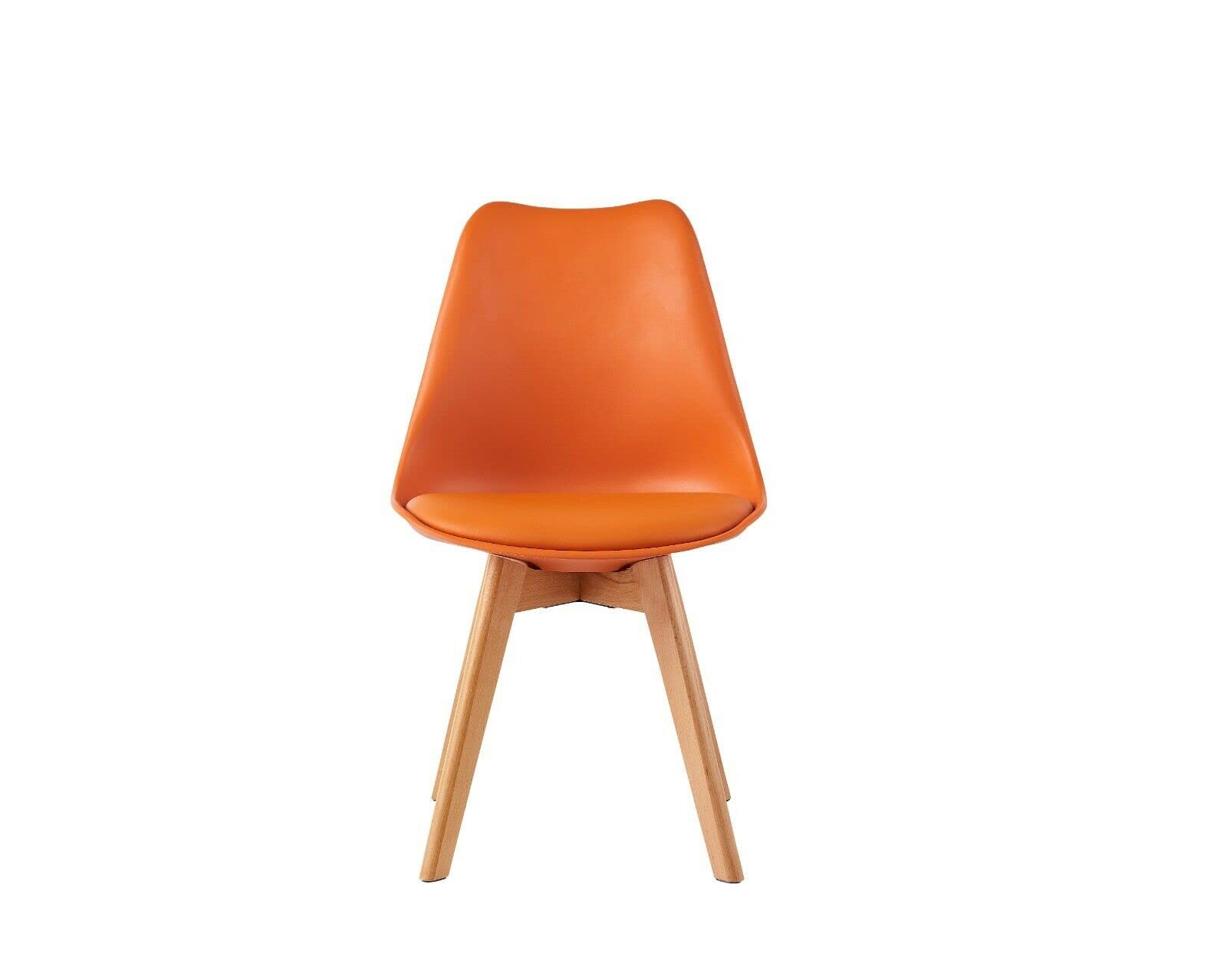 mcc direct Esszimmerstühle im 2er Set, Küchenstühle, Bürostühle, Designer Schalenstuhl, Eva (Orange)