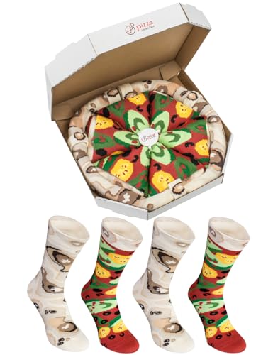 Chaussettes pizza végétarienne Rainbow Socks boîte de 4 paires pour homme et femme