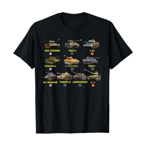 Top Ten Best WW2 Tanks M4 Sherman Panzer IV Tiger II T-34 T-Shirt Cover