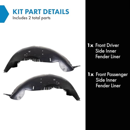 Image of TRQ Front Driver and Passenger Side Inner Fender Liner Set Compatible with 1997-2003 Ford F-150 2004 F-150 Heritage