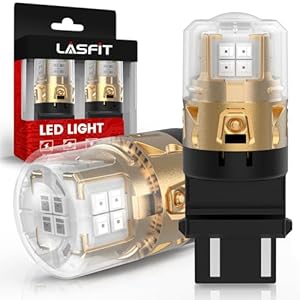 LASFIT L2 3157 LED Brake Bulbs Red, 2025 Upgraded Super Bright Automotive Tail Lights Brake Lights, 3056 3057 3156 4057 4157 3457 Replacement with Projector Lens, Stop Parking Light, 2pcs