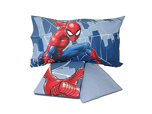 Spiderman, Single Bed Sheet, Disney Single Bed Set, Top Sheet, Fitted Sheet, Pillowcase, Blue, Marvel, Disney, 100% Cotton - Image 3