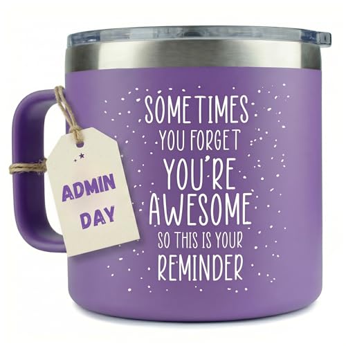 Birthday Gifts for Women - Birthday Friendship - Sometimes You Forget Your Awesome Gifts Purple Coffee Mug 14oz Admin Professionals Day Gift for Women, Adults Teacher, Inspirational Unique, Woman Over