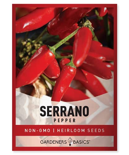 Gardeners Basics Serrano Pepper Seeds for Planting Heirloom Non-G...