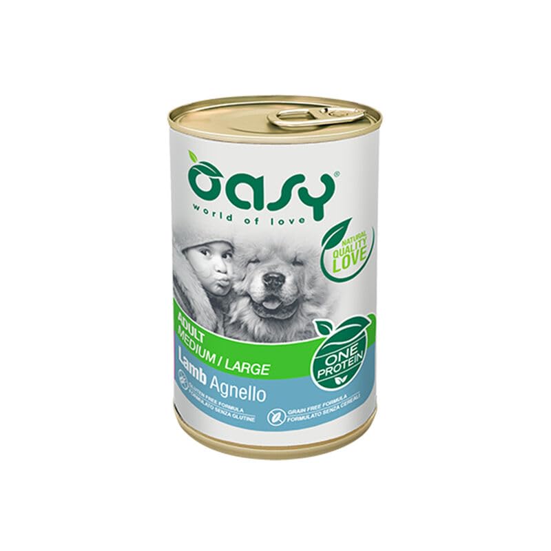 Oasy Umido Cani One Animal Protein ADULT ALL BREED AGNELLO - OFFERTA - 6 Lattine da 400 gr