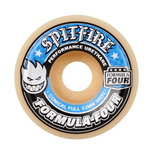 Spitfire Formula Four Conical Full 99DU Tabla de Skate, Unisex Adulto, Blanco Roto, 53 mm