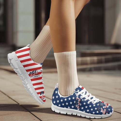 Image of GIFTPUZZ Mens Lace Up Athletic Trainers Running Sneakers Wedge Breathable Gym Lightweight Sports Tennis Shoes