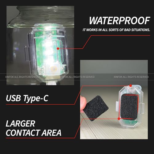 8Pcs Wireless LED Strobe Lights with Remote Control, RGB Led Aircraft Strobe Lights High Brightness 8 Colors Waterproof Anti-Collision Night Warning Lighting for Car Motorcycle RC Aircraft Bike - Thumbnail 3