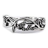 Damenring Rose mit Ranken aus 925 Sterling Silber