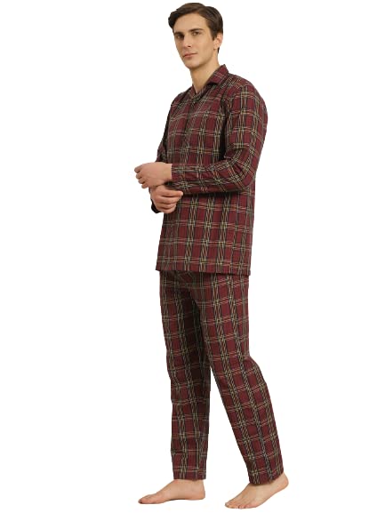 Image of SOJANYA (Since 1958 Men's Cotton Checked Nightsuit Set