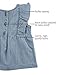 RuffleButts® Girls Light Wash Denim Ruffle Tank Top - 4T