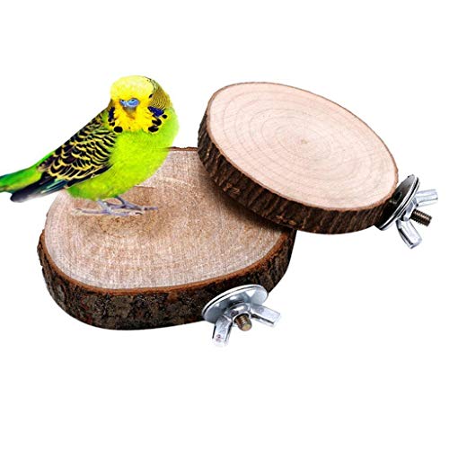 Image of 3 Pcs Birdcage Perches Parrot Cage Perch Wooden Platform Stand Bird Perch Stand Toy Hamster Springboard Chinchilla Cage Corner Shelf Laddered Natural Wood Branches Exercise Toy for Parakeets Hedgehog