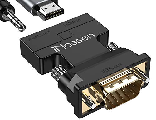?2020 Full HD? 1080P PX Certified Active HDMI to VGA Adapter, HDMI and VGA with 3.5mm Audio Jack (Male to Female) Converter for TV Stick, Roku, Laptop, PC, Projector, HDTV, Monitor, Raspberry Pi