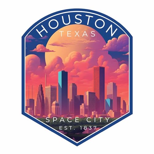 Imán decorativo plano souvenir diseño Houston Texas 2 pulg miniatura 1