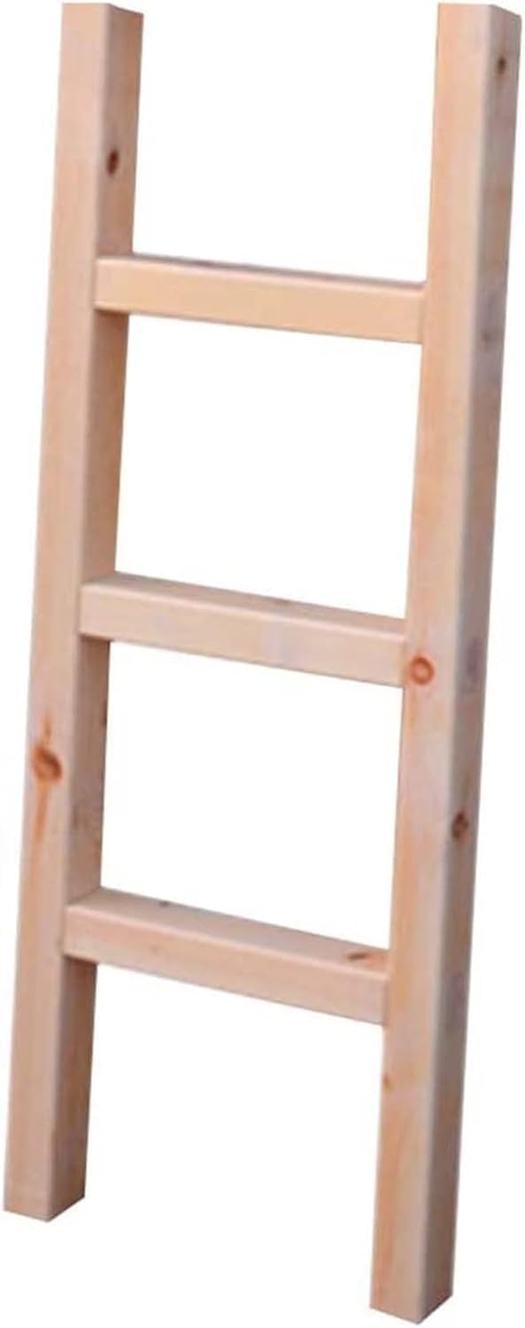 Échelle en bois de pin pour lit superposé avec crochets de fixation