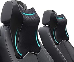 NYALA Car Neck Rest Pillow | Premium Memory Foam Car Seat Headrest Cushion for Neck Support | Ergonomic Design for Pain Relief, Better Posture & Comfort | Washable Breathable Cover (Pack of 2)