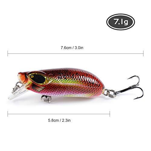 Isca de pesca, Andoer 5,8 cm 7g Crankbait Pesca Isca de Manivela Artificial Isca Pesada Isca Pesada
