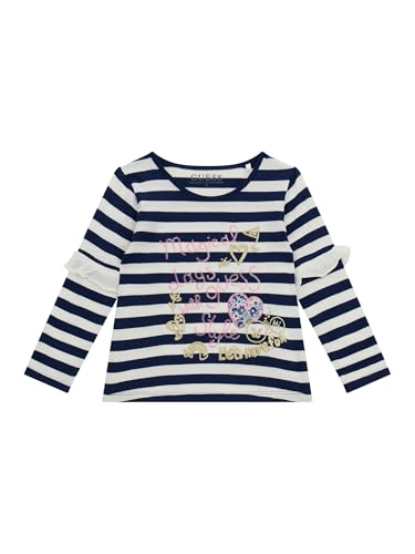 GUESS Girls' Long Sleeve Yarn Dye T-Shirt