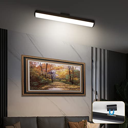 Ovicisk Led Picture Light, Picture Light For Paintings, Rechargeable Dartboard Light With 2 Remote, 300Lm, 13 Inch, Wireless Display Light With 2 Magnetic Light Base For Art Work, Accent, Frame-Black #TOP1