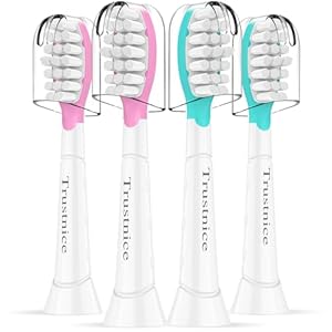 Trustnice Compact Mini Ersatzbürsten für Philips Sonicare kids Bürstenköpfe – Kompatibel mit Philips Sonicare Kinder Zahnbürste Snap-on,ab 7+ Jahre, 4er Pack