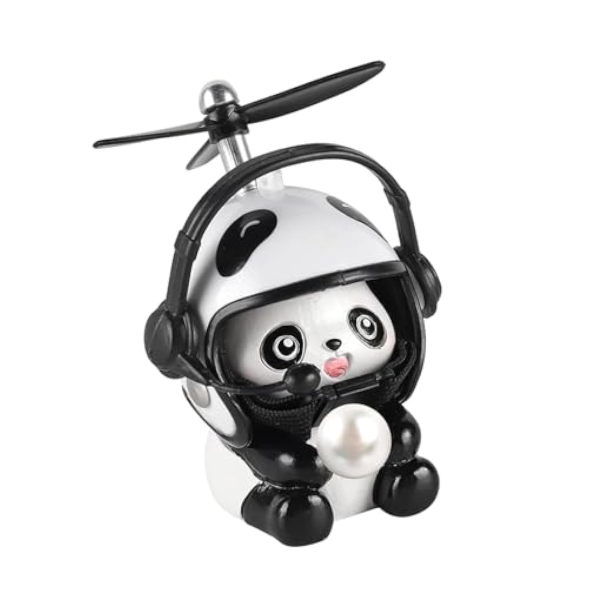 Bike Handlebars Mount Doll with Propeller Electric Car Panda Doll