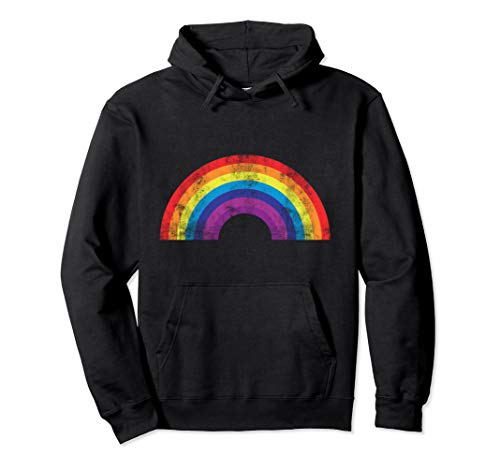 Bedrängter Regenbogen-Design Pullover Hoodie
