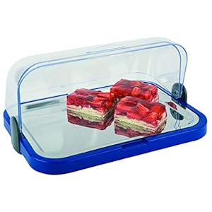 APS Buffetvitrine – Transparant klapluik aan beide zijden, één schaal, één roestvrijstalen dienblad en twee koelbatterijen – Made in Germany