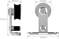 Vista 60 de TSMST Kit de herrajes para puerta corrediza de granero de 6 pies, riel de acero inoxidable de servicio pesado resistente con montaje superior