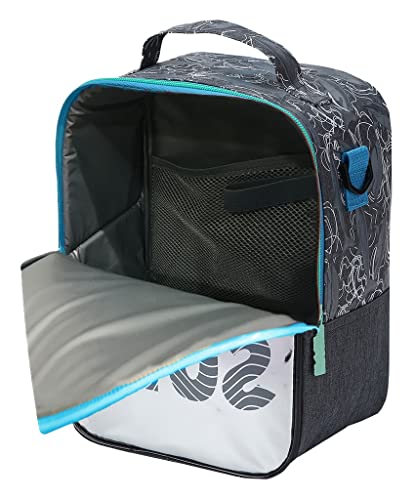 Kit Mochila Escolar Rodinhas Tubarão Juvenil Infantil Masculina Menino Lancheira Térmica Impermeável