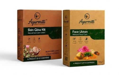 Complete Face Care & Skin Glow Combo | Natural Face Ubtan (100g) + Skin Glow Kit (200g Multani Mitti + 100ml Gulab Jal) | Ultimate De-Tan, Oil Control & Brightening Ayurvedic Facial Set-image-35