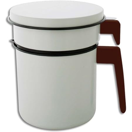 Amazon 富士ホーロー オイルポット 1 5l 活性炭カートリッジ付 ホワイト Op 1 5c W オイルポット オンライン通販