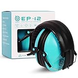 EAREST Protection Ear Muffs, Noise Reduction Safety Ear Muffs Shooting Earmuff with A Useful Carring Bag + Belt, NRR 20DB Professional Ear Defenders for Adults and Children - Blue