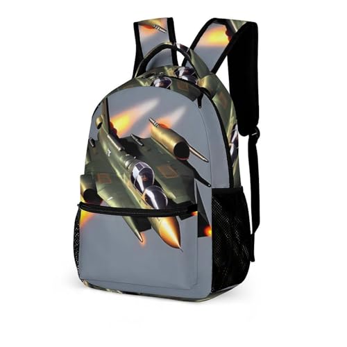 Jet Fighters Backpack for Travel, Ultra Durable Small Bookbag Lightweight Daypack for Women Men4