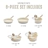 GreenLife 8 Piece Ceramic Nonstick Cookware Set, Induction Suitable Non Toxic PFAS-Free Pots & Pans, Dishwasher Safe, Cooking Set, Stock Pot, Saucepans & Frying Pans, Kitchen Cooking, Granite Cream #3