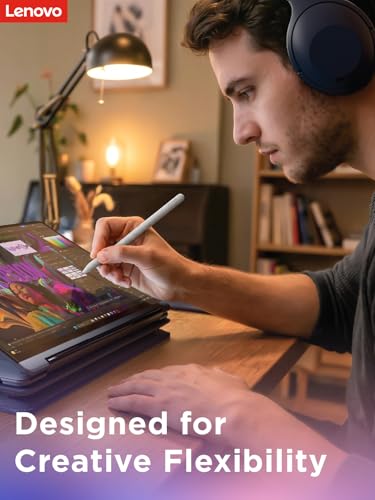 Image of Lenovo Yoga Pen 2 with Magnetic Pen Case, AES 3.0 Stylus with 8192 Pressure Levels, USB C Rechargeable, Tilt Detection, Multi Protocol Support for Lenovo Yoga 2 in 1 PCs, Seashell