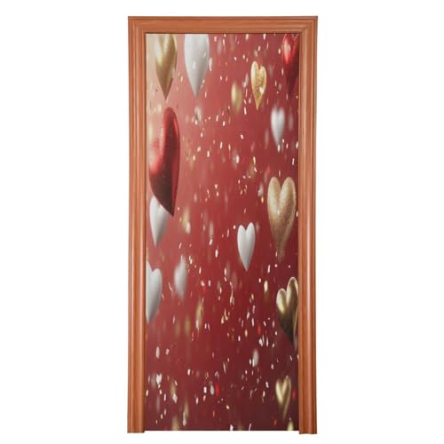 FLildon Love Balloons Valentine's Day Door Cover Decoration, Party Accessory Porch Decor for Festive Ornament Room Door Covers 36 x 98 Inch