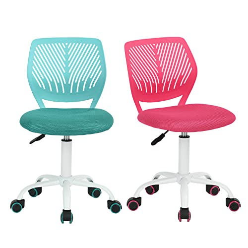 FurnitureR 2 Sedie Da Ufficio Per Bambini - Senza Braccioli, Regolabili In Altezza, Girevoli, Colorate, Dimensioni 40x45x75-85cm, Peso 5,7kg