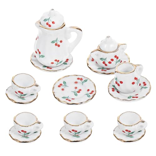 15 Stück Mini Porzellan Teeservice Geschirr Miniatur Teeservice...