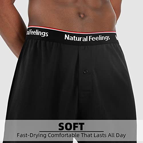 Natural Feelings Men's Boxer Short Bamboo Boxers For Men Loose Fit Mens Soft Underwear Breathable Boxers For Men Pack #TOP2