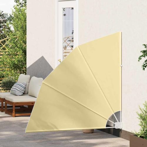 Brise-vue en polyester sable 140x140 cm pliable pour balcon