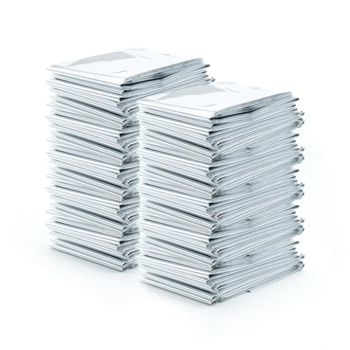 FLEXEO 10 x Emergency Blanket Silver/Silver (210 cm x 160 cm) Silver Foil, Rescue Film, Emergency, First Aid Blanket, Emergency Blanket, Emergency Blanket