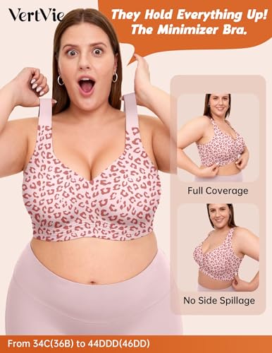 Image of Vertvie Jelly Bras for Women No Underwire Minimizer Support | Plus Size Older Lift, Full Coverage & Smoothing Back, Push Up, Separation & Supportive, Soft Comfy Seamless Wireless Bralette