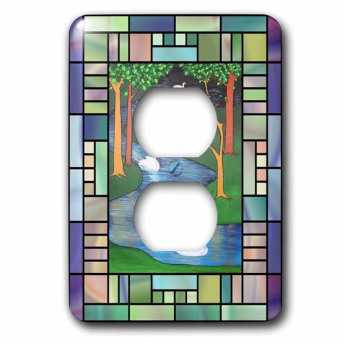 Christmas Seven Swans plaque pour cacher les prises blanches ternes