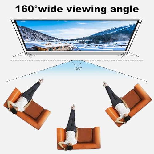 Pantalla de proyector portátil con bolsa de almacenamiento y soporte trípode estable, adecuada para cine en casa, presentaciones de negocios, capacitación escolar y entretenimiento interior y exterior (84 pulgadas) miniatura 6