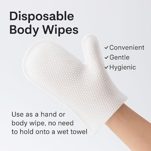 Disposable Body Wipes Glove-Shaped Bathing Wipes for Adults & Elderly, 25-Piece Pack, Large, Soft Gloves Ideal for Travel, Hospital, Camping, and Bedridden Care (Thumb Design) - Image 3