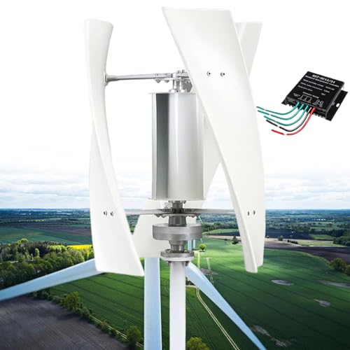Generador de turbina eólica vertical sin ruido de 14000 W, 12 V, 24 V, 48 V, 110 V, 220 V, levitación magnética con controlador MPPT, para iluminación de calle en el hogar, color blanco-110 V